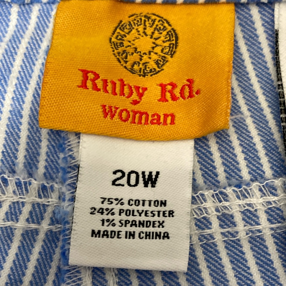 Ruby Rd. Blue and White Striped Pants - Picture 11 of 11